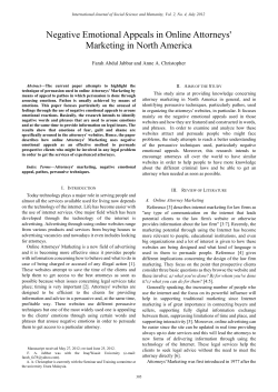 Negative Emotional Appeals in Online Attorneys` Marketing in North