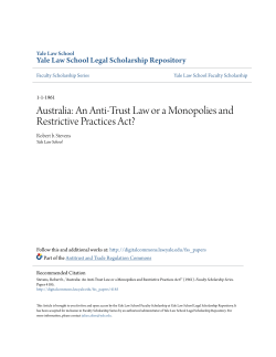 An Anti-Trust Law or a Monopolies and Restrictive Practices Act?