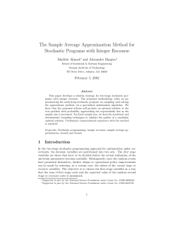 The Sample Average Approximation Method for