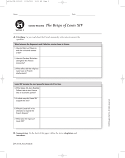 GUIDED READING The Reign of Louis XIV
