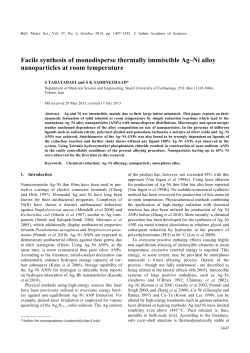 Facile synthesis of monodisperse thermally immiscible Ag&ndash;Ni alloy