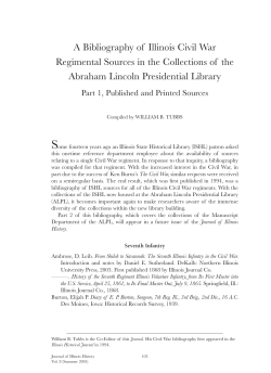 A Bibliography of Illinois Civil War Regimental Sources
