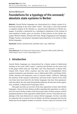 Foundations for a typology of the annexed/ absolute state systems in