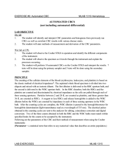 AUTOMATED CBCS (not including automated differential)