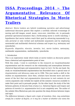 The Argumentative Relevance Of Rhetorical Strategies In Movie