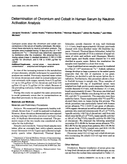 Determination of Chromium and Cobalt in Human Serum by Neutron