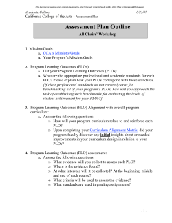 Assessment Plan Outline - California College of the Arts