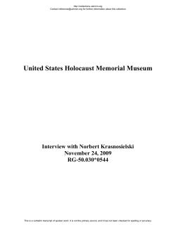 United States Holocaust Memorial Museum Interview with Norbert