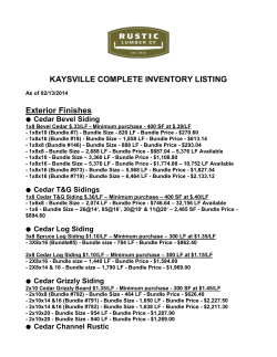 KAYSVILLE COMPLETE INVENTORY LISTING