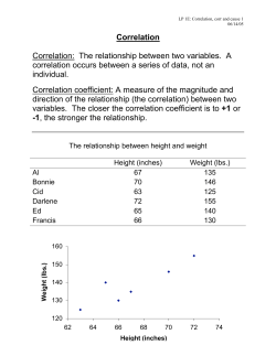 Correlation Correlation: The relationship between two variables. A