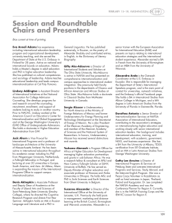 Session and Roundtable Chairs and Presenters