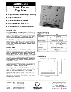 MODEL 640 Power Factor Regulator