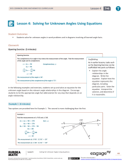 Lesson 4: Solving for Unknown Angles Using Equations