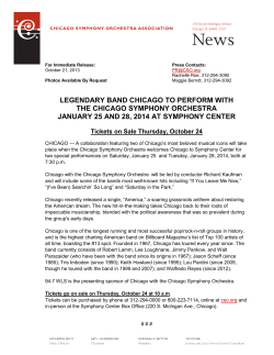 legendary band chicago to perform