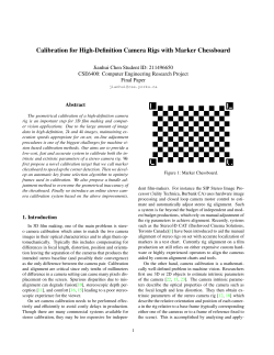 Calibration for High-Definition Camera Rigs with Marker Chessboard