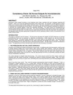 Consistency Check: QC Across Outputs for Inconsistencies