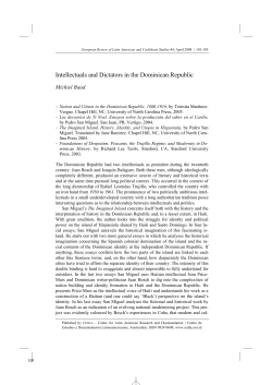 Intellectuals and Dictators in the Dominican Republic