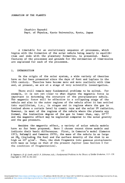 FORMATION OF THE PLANETS Chushiro Hayashi Dept. of Physics