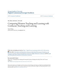 Comparing Western Teaching and Learning with Confucian