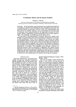 Evolutionary History and the Species Problem1