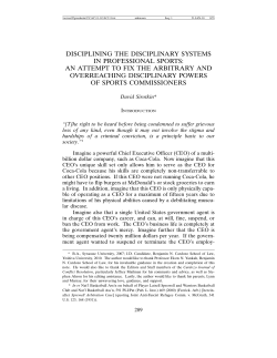 disciplining the disciplinary systems in professional sports