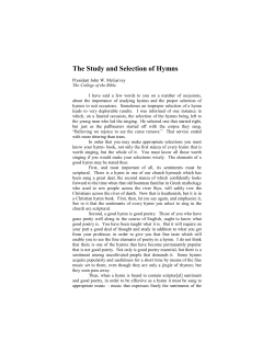 The Study and Selection of Hymns