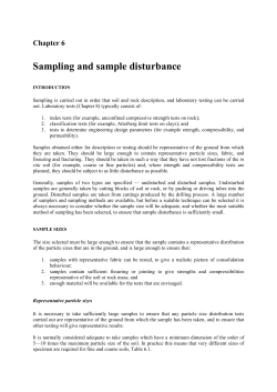 Sampling and sample disturbance
