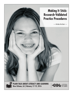 Making It Stick - University of Utah Reading Clinic