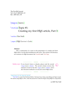 Creating my first LaTeX article, Part 3