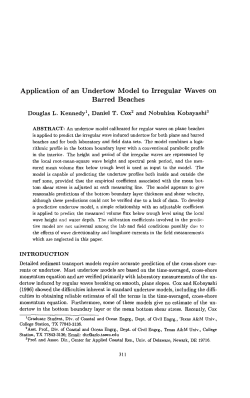 Application of an Undertow Model to Irregular Waves on