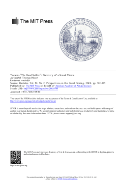 Towards "The Good Soldier": Discovery of a Sexual Theme