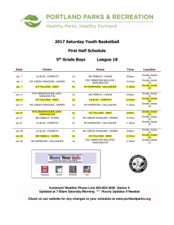 1st Half Basketball Schedule