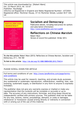 Reflections on Chinese Marxism