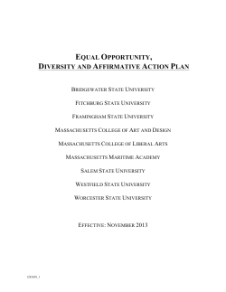 Equal Opportunity, Diversity and Affirmative Action Plan