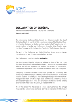 declaration of set&uacute;bal - European Forum for Urban Security