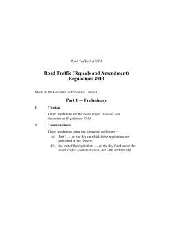 Road Traffic (Repeals and Amendment) Regulations 2014