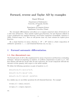 Forward, reverse and Taylor AD by examples