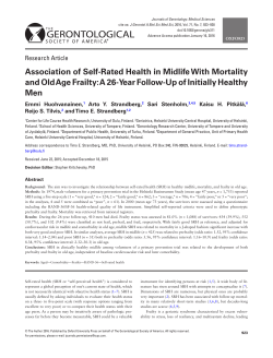A 26-Year Follow-Up of Initially Healthy Men