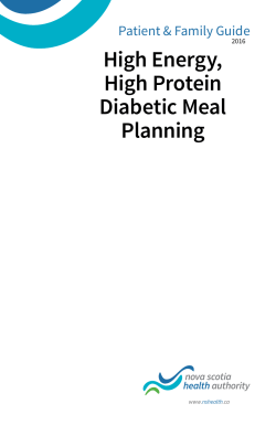 High Energy, High Protein Diabetic Meal Planning