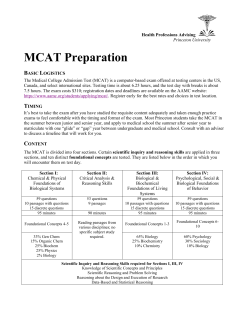 HPA MCAT Handout  - Health Professions Advising