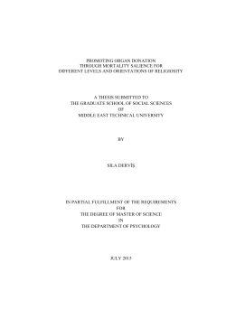 i PROMOTING ORGAN DONATION THROUGH MORTALITY