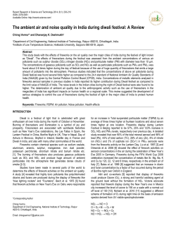 The ambient air and noise quality in India during diwali festival: A