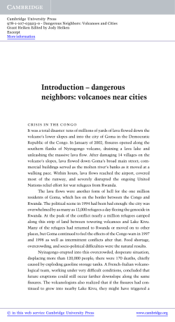 Introduction &ndash; dangerous neighbors: volcanoes near cities
