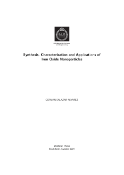 Synthesis, Characterisation and Applications of Iron Oxide