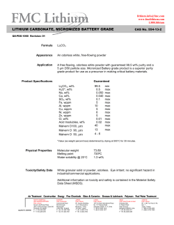 lithium carbonate, micronized battery grade