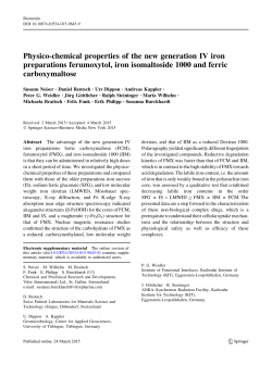 Physico-chemical properties of the new generation IV iron