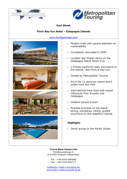 Fact Sheet Finch Bay Eco Hotel – Galapagos Islands www