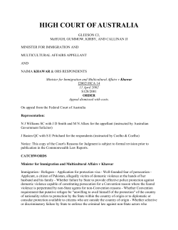 Minister for Immigration and Multicultural Affairs v Khawar