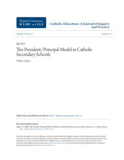 The President/Principal Model in Catholic Secondary Schools