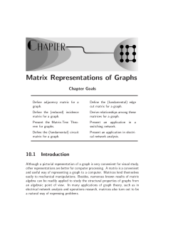 Chapter 10 Matrix Representations of raphs